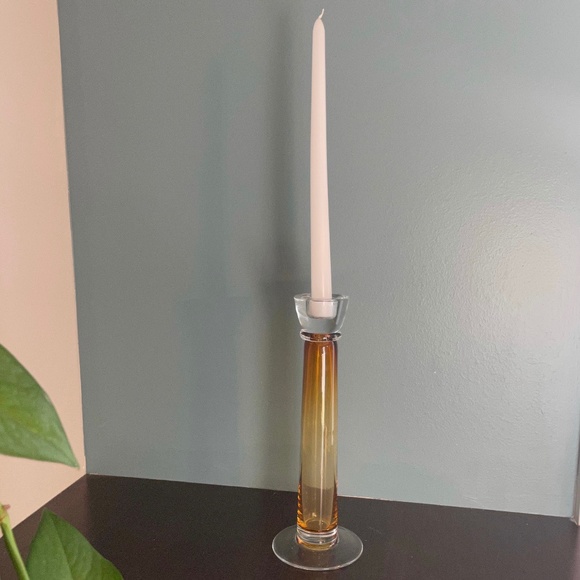 Mid-Century Modern Vibes Column Glass Candlestick Holder - Picture 2 of 3